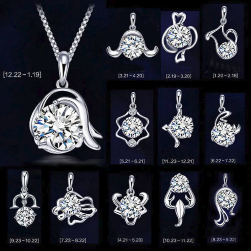 NEW sterling silver diamond Capricorn necklace - Picture 2 of 2
